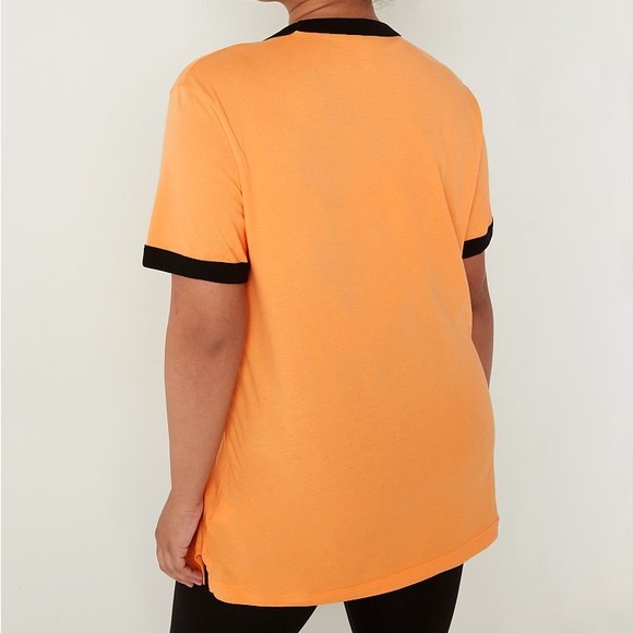Victoria's Secret PINK Short Sleeve Campus Ringer T-Shirt Halloween Orange XL - Picture 3 of 3